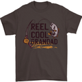 Reel Cool Grandad Funny Fishing Fisherman Mens T-Shirt Cotton Gildan Dark Chocolate