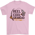 Reel Cool Grandad Funny Fishing Fisherman Mens T-Shirt Cotton Gildan Light Pink
