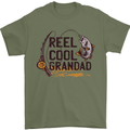 Reel Cool Grandad Funny Fishing Fisherman Mens T-Shirt Cotton Gildan Military Green
