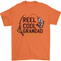 Reel Cool Grandad Funny Fishing Fisherman Mens T-Shirt Cotton Gildan Orange
