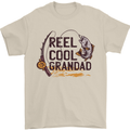 Reel Cool Grandad Funny Fishing Fisherman Mens T-Shirt Cotton Gildan Sand