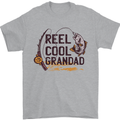 Reel Cool Grandad Funny Fishing Fisherman Mens T-Shirt Cotton Gildan Sports Grey