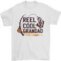 Reel Cool Grandad Funny Fishing Fisherman Mens T-Shirt Cotton Gildan White