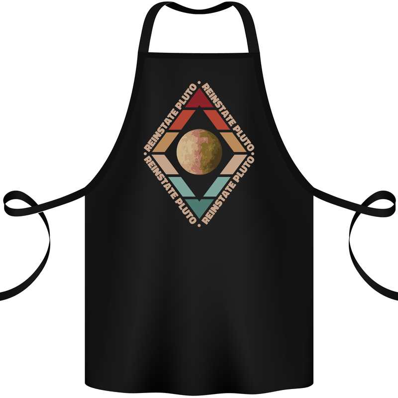 Reinstate Pluto Funny Astronomy Cotton Apron 100% Organic Black