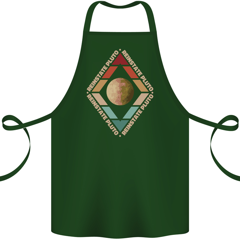 Reinstate Pluto Funny Astronomy Cotton Apron 100% Organic Forest Green