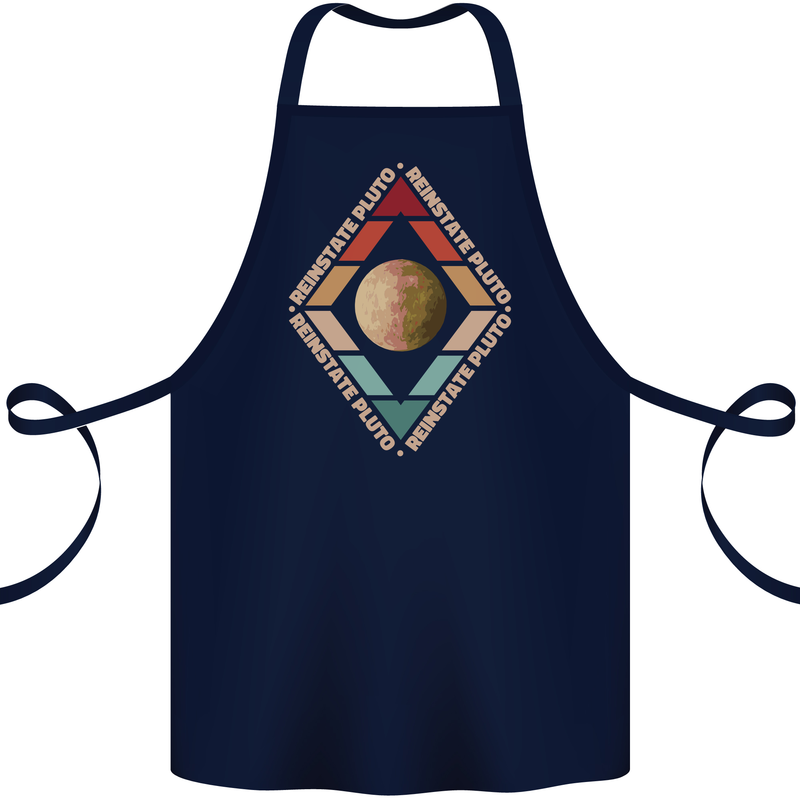 Reinstate Pluto Funny Astronomy Cotton Apron 100% Organic Navy Blue