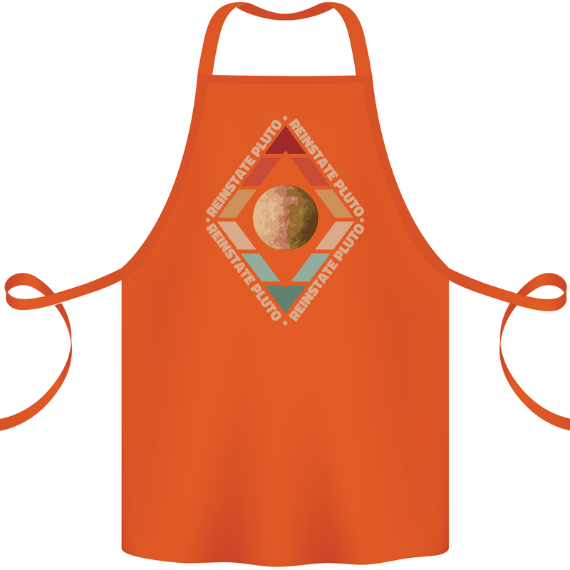 Reinstate Pluto Funny Astronomy Cotton Apron 100% Organic Orange