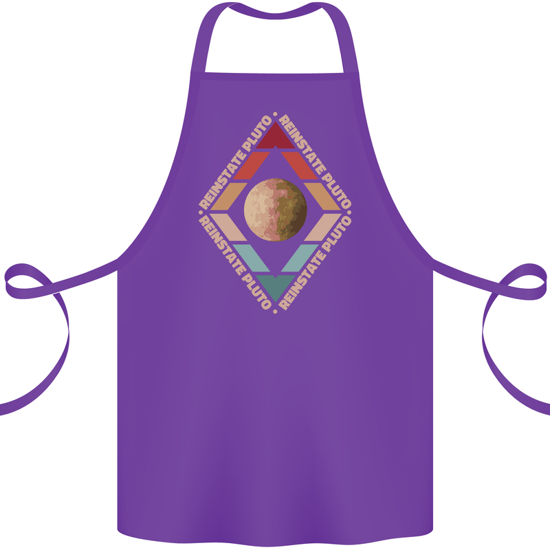 Reinstate Pluto Funny Astronomy Cotton Apron 100% Organic Purple