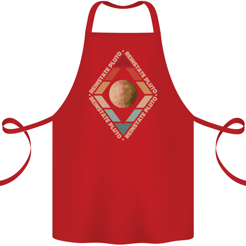 Reinstate Pluto Funny Astronomy Cotton Apron 100% Organic Red