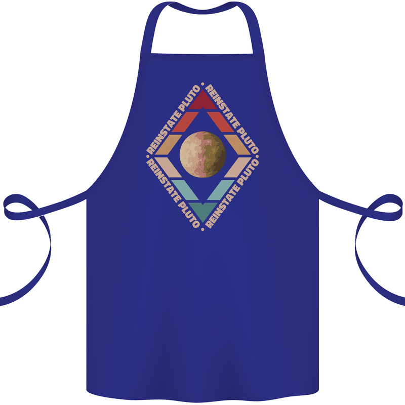 Reinstate Pluto Funny Astronomy Cotton Apron 100% Organic Royal Blue
