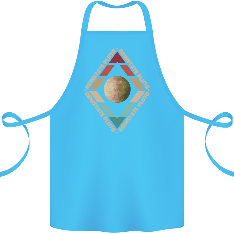 Reinstate Pluto Funny Astronomy Cotton Apron 100% Organic Turquoise