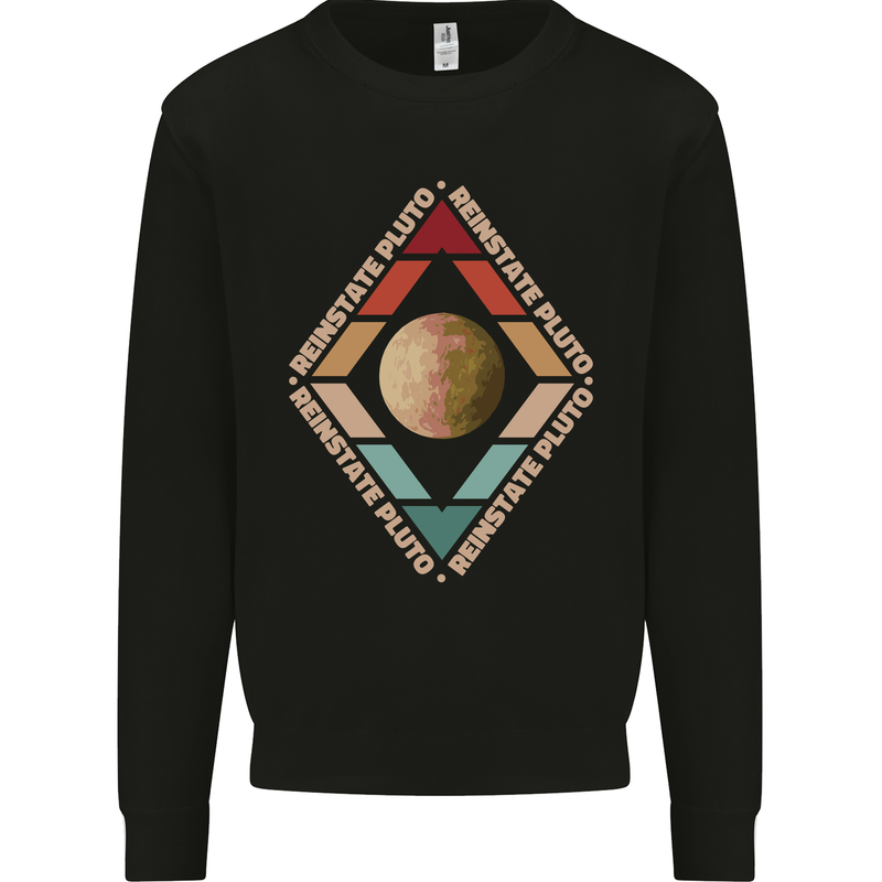 Reinstate Pluto Funny Astronomy Kids Sweatshirt Jumper Black