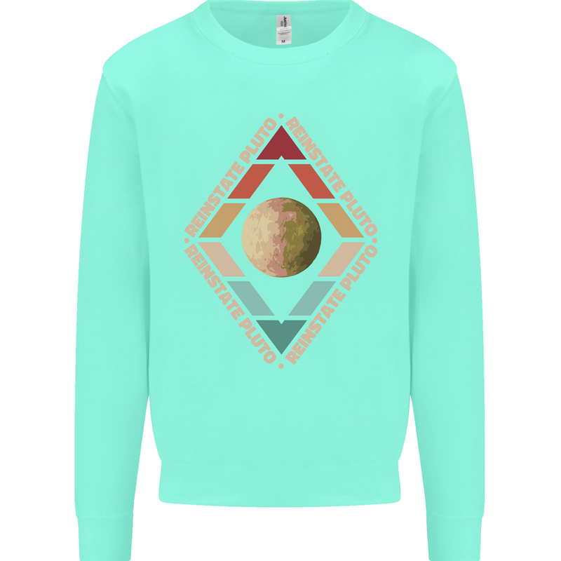 Reinstate Pluto Funny Astronomy Kids Sweatshirt Jumper Peppermint