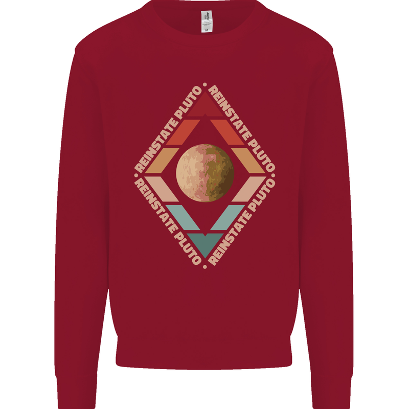 Reinstate Pluto Funny Astronomy Kids Sweatshirt Jumper Red