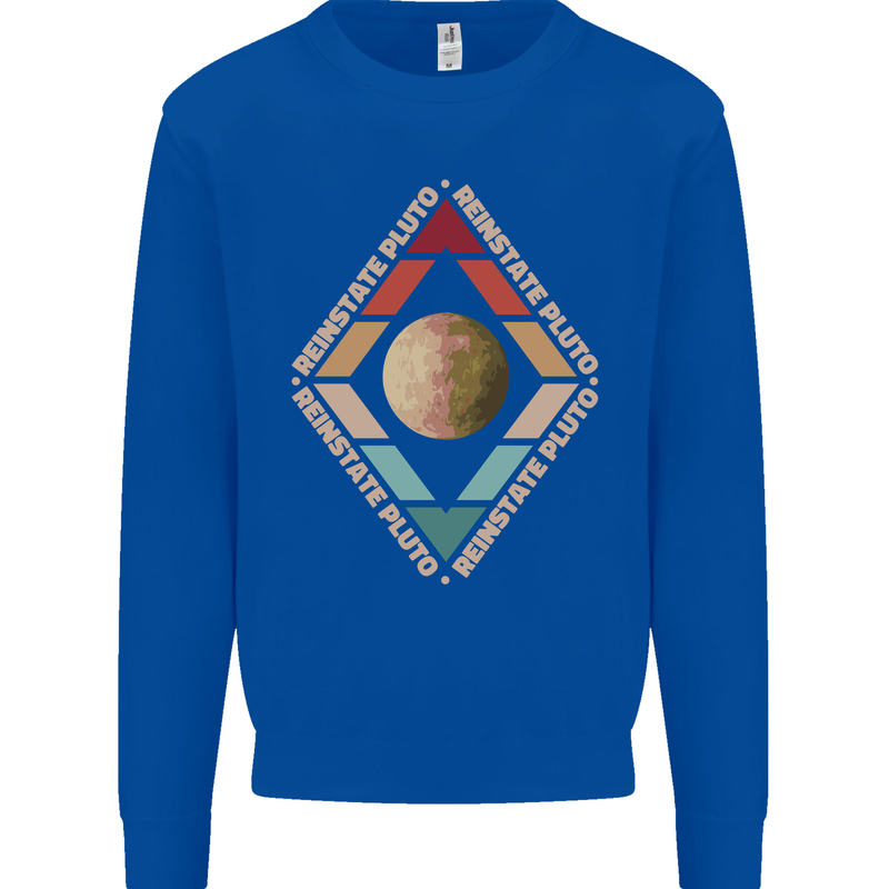 Reinstate Pluto Funny Astronomy Kids Sweatshirt Jumper Royal Blue