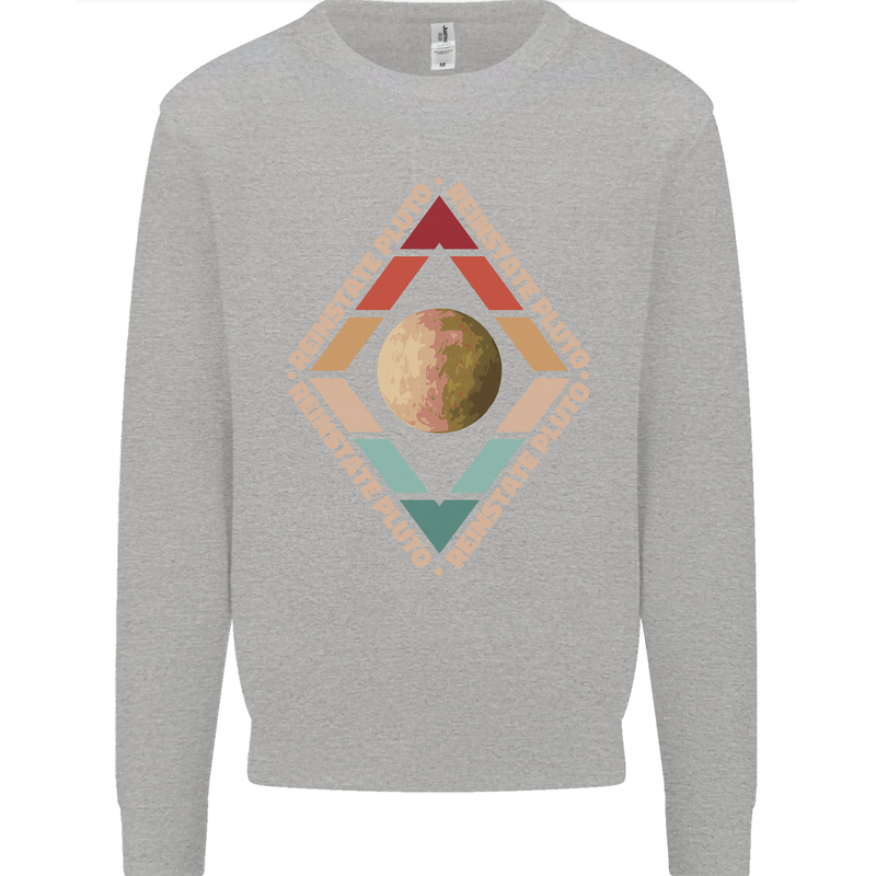 Reinstate Pluto Funny Astronomy Kids Sweatshirt Jumper Sports Grey