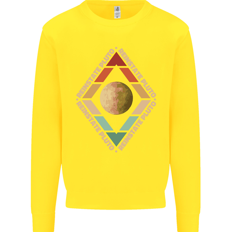 Reinstate Pluto Funny Astronomy Kids Sweatshirt Jumper Yellow
