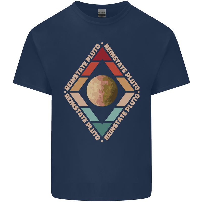 Reinstate Pluto Funny Astronomy Kids T-Shirt Childrens Navy Blue