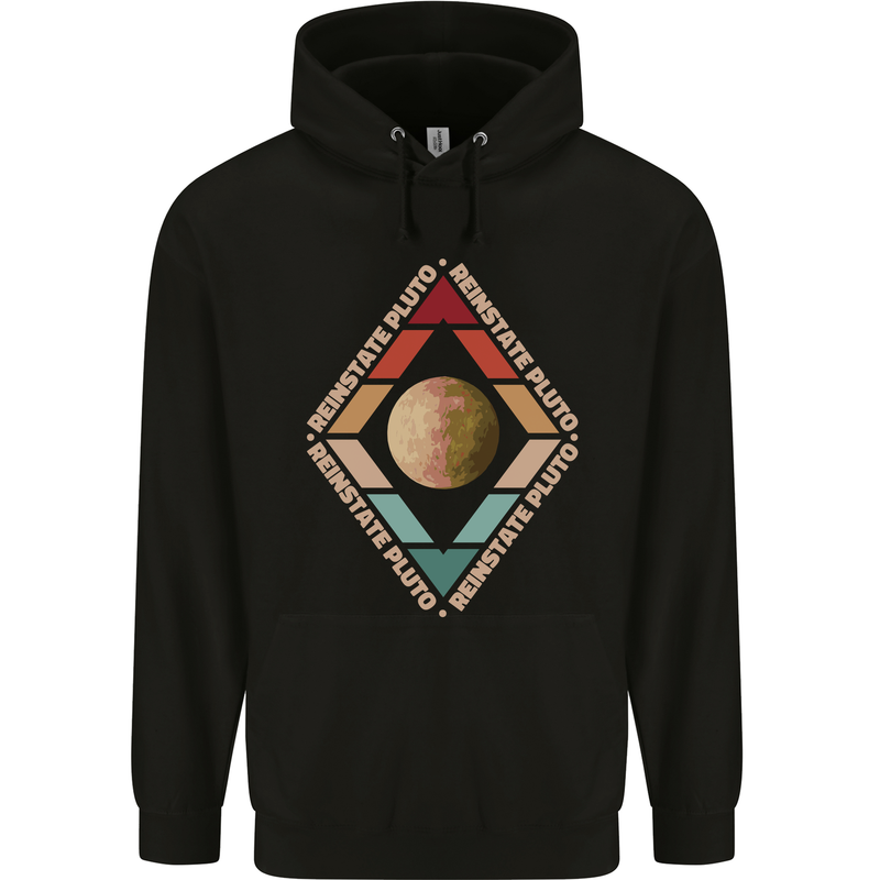 Reinstate Pluto Funny Astronomy Mens 80% Cotton Hoodie Black