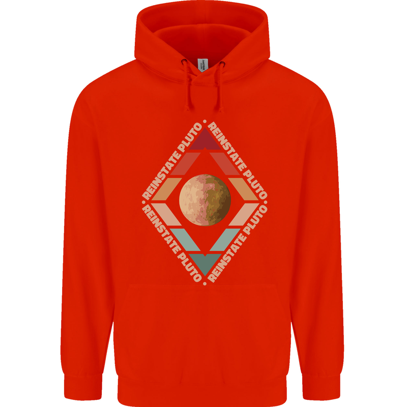 Reinstate Pluto Funny Astronomy Mens 80% Cotton Hoodie Bright Red