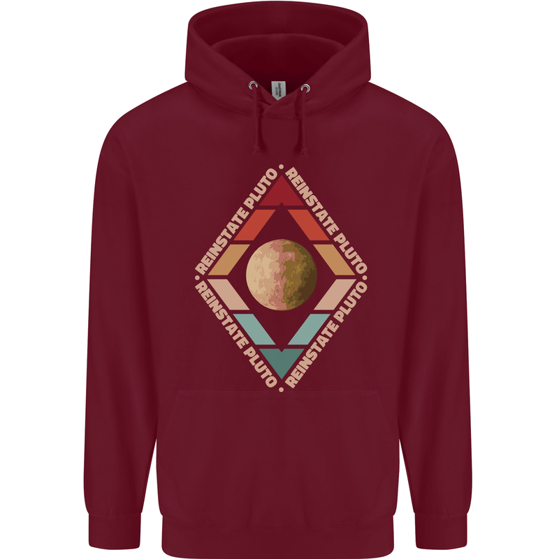 Reinstate Pluto Funny Astronomy Mens 80% Cotton Hoodie Maroon