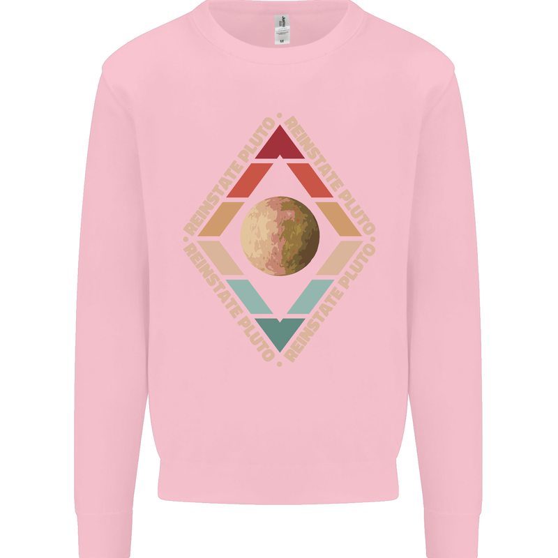 Reinstate Pluto Funny Astronomy Mens Sweatshirt Jumper Light Pink