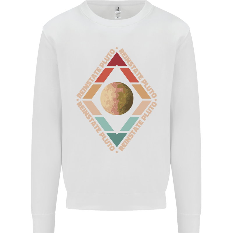 Reinstate Pluto Funny Astronomy Mens Sweatshirt Jumper White