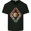 Reinstate Pluto Funny Astronomy Mens V-Neck Cotton T-Shirt Black
