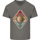 Reinstate Pluto Funny Astronomy Mens V-Neck Cotton T-Shirt Charcoal