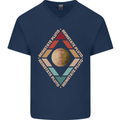 Reinstate Pluto Funny Astronomy Mens V-Neck Cotton T-Shirt Navy Blue