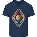 Reinstate Pluto Funny Astronomy Mens V-Neck Cotton T-Shirt Navy Blue