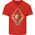 Reinstate Pluto Funny Astronomy Mens V-Neck Cotton T-Shirt Red