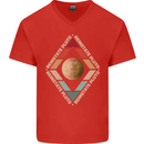 Reinstate Pluto Funny Astronomy Mens V-Neck Cotton T-Shirt Red