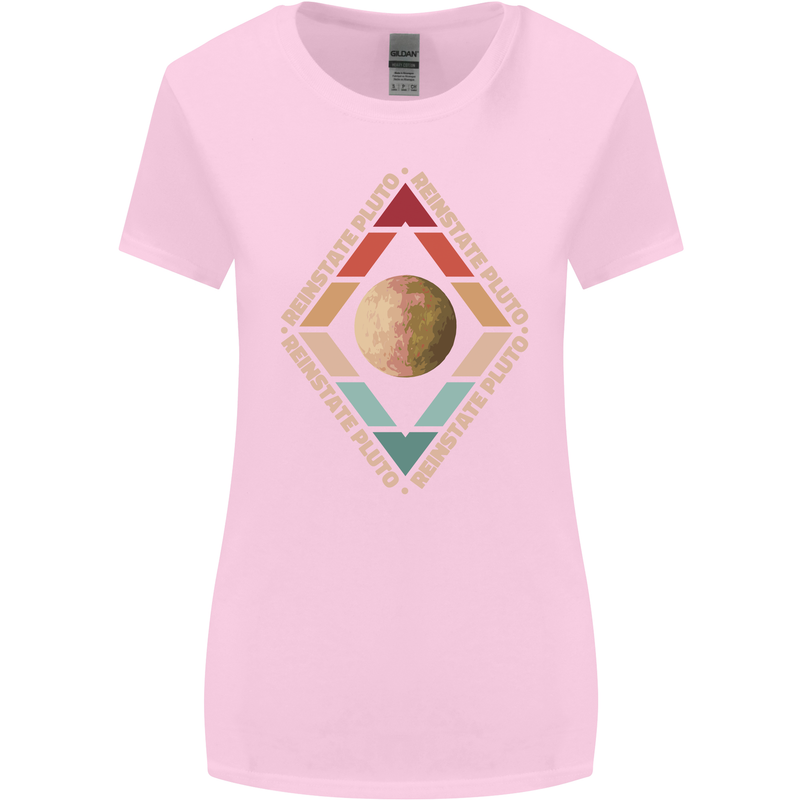 Reinstate Pluto Funny Astronomy Womens Wider Cut T-Shirt Light Pink