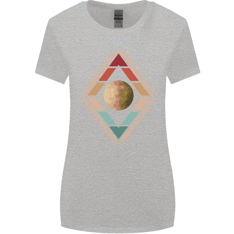 Reinstate Pluto Funny Astronomy Womens Wider Cut T-Shirt Sports Grey