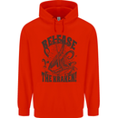 Release the Kraken Cthulhu Sea Creature Childrens Kids Hoodie Bright Red