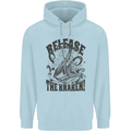 Release the Kraken Cthulhu Sea Creature Childrens Kids Hoodie Light Blue