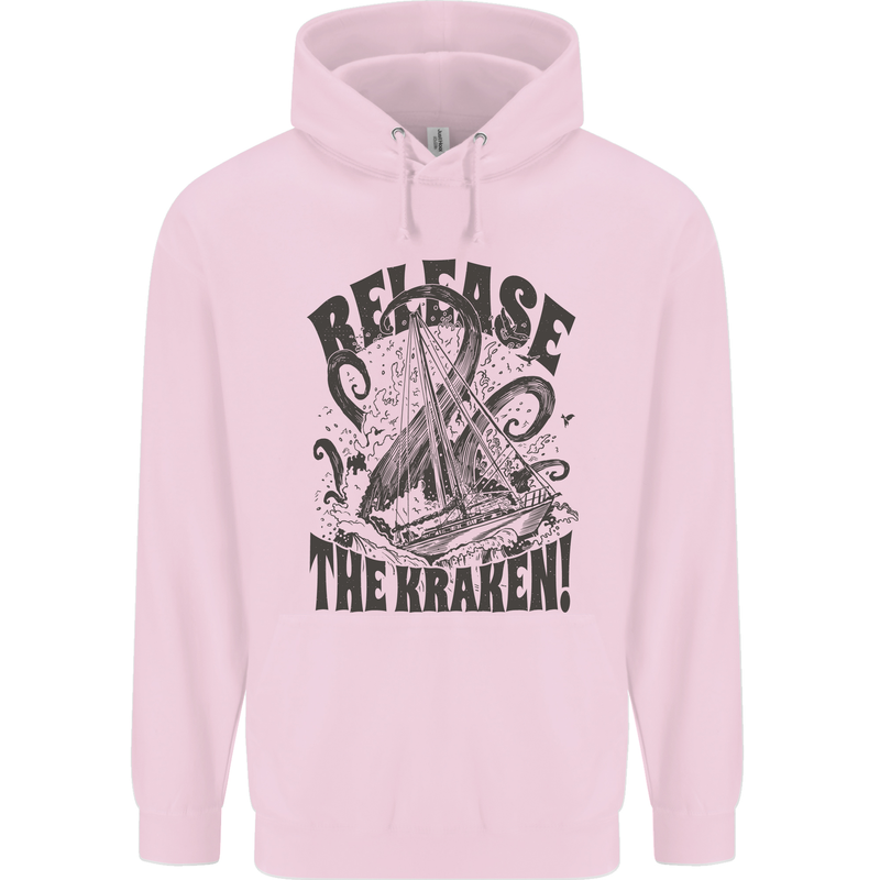 Release the Kraken Cthulhu Sea Creature Childrens Kids Hoodie Light Pink