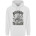 Release the Kraken Cthulhu Sea Creature Childrens Kids Hoodie White