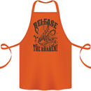 Release the Kraken Cthulhu Sea Creature Cotton Apron 100% Organic Orange
