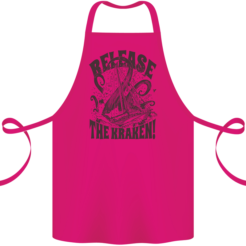 Release the Kraken Cthulhu Sea Creature Cotton Apron 100% Organic Pink