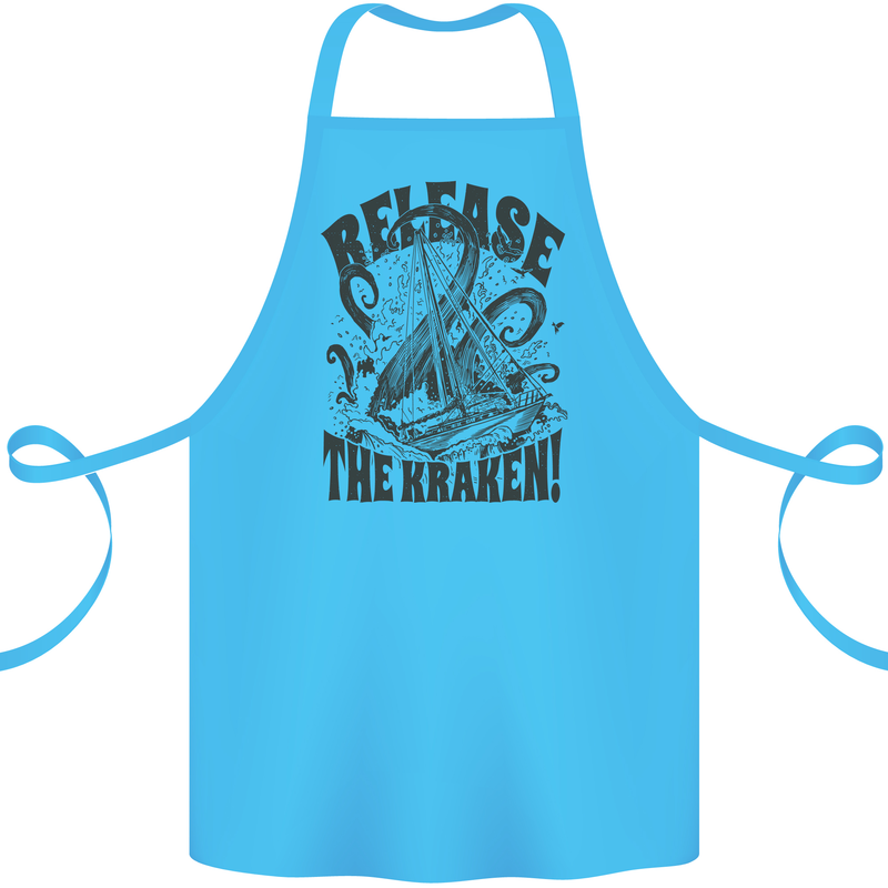 Release the Kraken Cthulhu Sea Creature Cotton Apron 100% Organic Turquoise