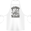 Release the Kraken Cthulhu Sea Creature Cotton Apron 100% Organic White