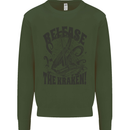 Release the Kraken Cthulhu Sea Creature Kids Sweatshirt Jumper Forest Green