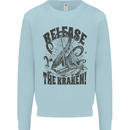 Release the Kraken Cthulhu Sea Creature Kids Sweatshirt Jumper Light Blue