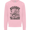 Release the Kraken Cthulhu Sea Creature Kids Sweatshirt Jumper Light Pink