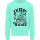 Release the Kraken Cthulhu Sea Creature Kids Sweatshirt Jumper Peppermint