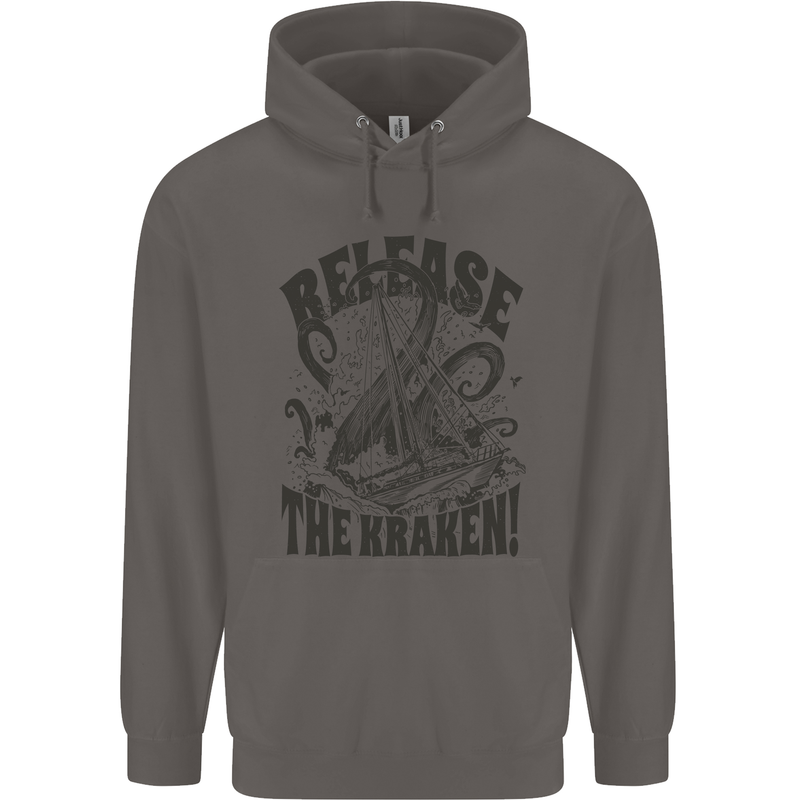 Release the Kraken Cthulhu Sea Creature Mens 80% Cotton Hoodie Charcoal