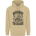 Release the Kraken Cthulhu Sea Creature Mens 80% Cotton Hoodie Sand
