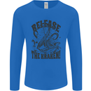 Release the Kraken Cthulhu Sea Creature Mens Long Sleeve T-Shirt Royal Blue